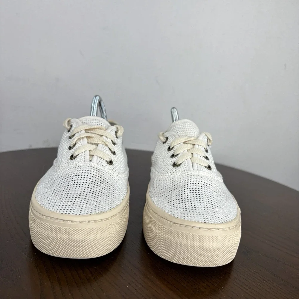 Soludos Shoes Women's 8 White Mesh Comfort Platform Sneaker Lace Up‎ Cork Insole